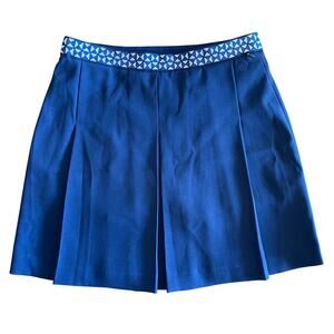 NWT MSRP $138 Tory Burch Navy Blue Pleated Golf Skirt Tee Pocket Mesh Lining 6